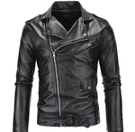 Ninja Stealth Black Mens  Faux Leather Biker Jacket - MapleARTUS