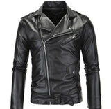 Ninja Stealth Black Mens  Faux Leather Biker Jacket - MapleARTUS
