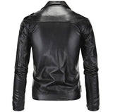 Ninja Stealth Black Mens  Faux Leather Biker Jacket - MapleARTUS