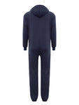 Winter Men's One-piece Thermal Hooded Jumpsuit for Casual Zip Up