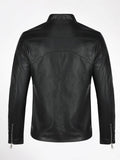 CLOUDSTYLE Men Zip Up PU Leather Solid Jacket - MapleCo