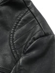 CLOUDSTYLE Men Zip Up PU Leather Solid Jacket - MapleCo