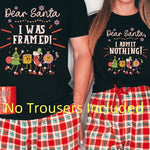 Cozy Cotton Christmas Couples Pajama Set - Santa Graphic Tee