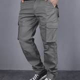 Men's Casual Cargo Pants with Multi-Pocket Design - Loose Fit, Drawstring Waist for Hiking, Fishing