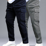 2pcs Men's Cargo Pants with Drawstring Waist