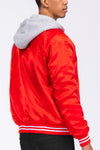 Satin Hooded Varsity Jacket - MapleARTUS