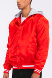Satin Hooded Varsity Jacket - MapleARTUS