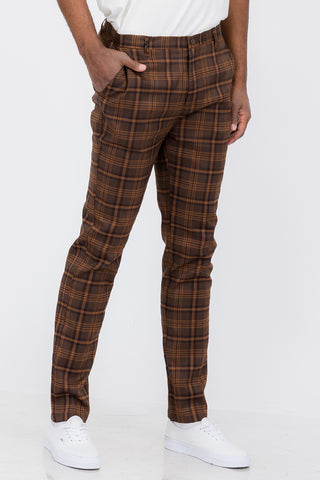 Plaid Slim Fit Trouser Pants - MapleARTUS