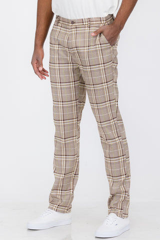 Plaid Slim Fit Trouser Pants - MapleARTUS