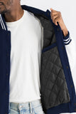 Melton Varsity Letterman Jacket Faux Navy White Team Jacket BJ222