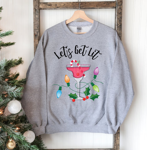 Let's Get Lit Christmas Sweatshirt - MapleARTUS