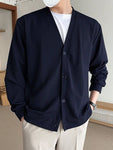 DAZY Men's Solid Button Cardigan Jacket - MapleCo