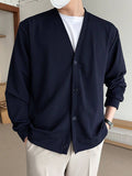 DAZY Men's Solid Button Cardigan Jacket - MapleCo