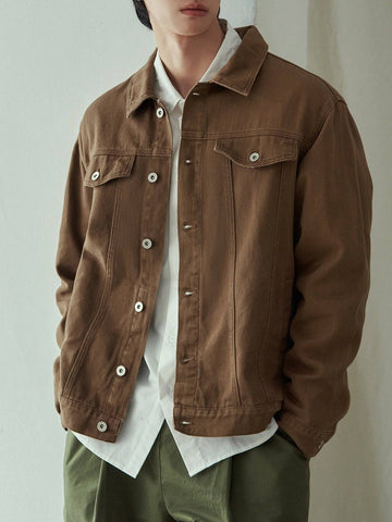 DAZY Men Back To School Cotton Flap Detail Jacket - MapleCo