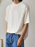 DAZY Men Solid Ribbed Knit Drop Shoulder Tee - MapleCo