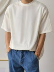 DAZY Men Solid Ribbed Knit Drop Shoulder Tee - MapleCo