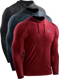 Men'S Dry Fit Athletic Shirt Workout Running Long Sleeve Shirts with Hoods