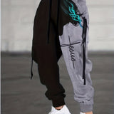 Trendy Street Style Sweatpants - Comfy Two-Tone Joggers with Pockets, Loose Fit for Everyday Wear