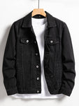 Manfinity Homme Men Cotton Flap Pocket Denim Jacket Without Tee - MapleCo