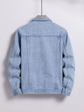 Manfinity Homme Men Cotton Flap Pocket Denim Jacket Without Tee - MapleCo