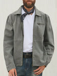 Manfinity RivetRise Men's Vintage Casual Loose Fit Gray Green Denim Jacket - MapleCo