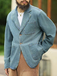 Manfinity RivetRise Vintage Casual Men's Loose Fit Distressed Denim Jacket - MapleCo