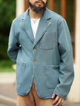 Manfinity RivetRise Vintage Casual Men's Loose Fit Distressed Denim Jacket - MapleCo