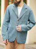 Manfinity RivetRise Vintage Casual Men's Loose Fit Distressed Denim Jacket - MapleCo