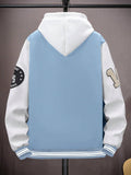 Manfinity Sporsity Men 1pc Letter Graphic Colorblock Varsity Jacket - MapleCo