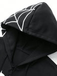 Manfinity EMRG Loose Fit Men's Letter Graphic Zipper Closure Hooded Jacket With Drawstring - MapleCo