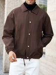 Manfinity CasualCool Men's Solid Color Loose Casual Jacket, Spring - MapleCo