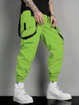 Manfinity EMRG Men's Stitching Strap Cargo Pocket Drawstring Casual Pants - MapleCo