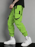 Manfinity EMRG Men's Stitching Strap Cargo Pocket Drawstring Casual Pants - MapleCo