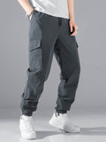 Manfinity Hypemode Loose Fit Men's Flap Pocket Side Drawstring Waist Pants - MapleCo