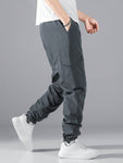 Manfinity Hypemode Loose Fit Men's Flap Pocket Side Drawstring Waist Pants - MapleCo