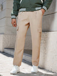 Manfinity CasualCool Men's Solid Color Simple Casual Pants - MapleCo