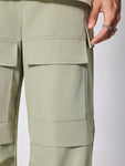 Manfinity Streetrush Men Flap Pocket Side Cargo Pants For Dailywear - MapleCo