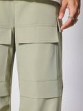 Manfinity Streetrush Men Flap Pocket Side Cargo Pants For Dailywear - MapleCo