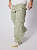 Manfinity Streetrush Men Flap Pocket Side Cargo Pants For Dailywear - MapleCo