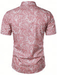 Manfinity Homme Men's Short Sleeve Retro Paisley Allover Print Summer Shirt - MapleCo