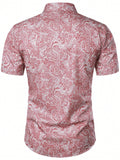 Manfinity Homme Men's Short Sleeve Retro Paisley Allover Print Summer Shirt - MapleCo