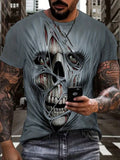 Manfinity Dauomo Men's Skull Pattern Short Sleeve T-shirt