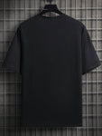 Manfinity EMRG Black Knitted Men's Short Sleeve T-Shirt With Round Neck