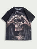 Manfinity Dauomo Men's Skull Printed Short Sleeve T-Shirt