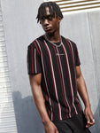 Manfinity Homme Men Letter Graphic Striped Tee - MapleCo