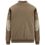 Mens Round Collar Winter Zipped Up Elbow Patch Jacket - MapleARTUS
