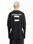 NEON BLANC Men's Loose Street Style Mesh Knit Patchwork Drop Shoulder Jersey, Suitable For Summer And Sports