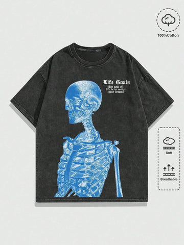 ROMWE Grunge Punk Men's Skull