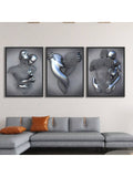 3pcs/Set Heart Abstract 3D Effect Wall Art Canvas, Romantic Hug Couple Bronze Canvas For Modern Home Decor. Ink Cores Drawing Abstract Metal Figure Sculpture Canvas Painting, Suitable For Living Room, Bedroom, Office, Kitchen, Cafe, Waterproof, No Frame. - MapleCo