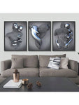 3pcs/Set Heart Abstract 3D Effect Wall Art Canvas, Romantic Hug Couple Bronze Canvas For Modern Home Decor. Ink Cores Drawing Abstract Metal Figure Sculpture Canvas Painting, Suitable For Living Room, Bedroom, Office, Kitchen, Cafe, Waterproof, No Frame. - MapleCo